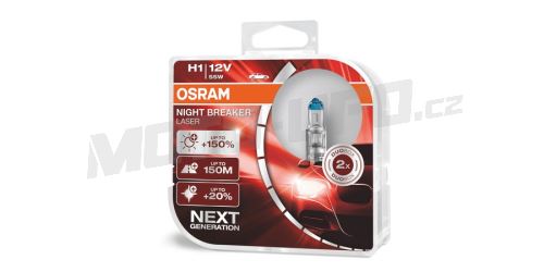 Žárovky H1 55W (patice P14,5s) OSRAM NIGHT BREAKER® LASER (2 ks v boxu)