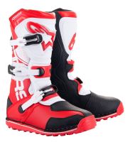Boty TECH TRIAL, ALPINESTARS (bílá/červená fluo/černá)