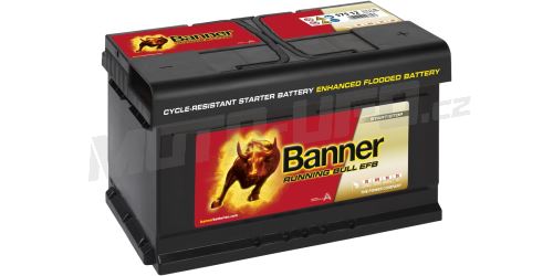 75Ah baterie, 730A, pravá BANNER Running Bull EFB 315x175x175