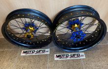EXCEL G2 ProSeries zakázková supermoto kola KTM/HUSQVARNA/GASGAS černá/zlatá/modrá - sada (1)