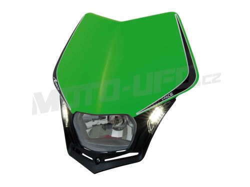 UNI přední maska včetně světla V-FACE, RTECH (zeleno-černá)