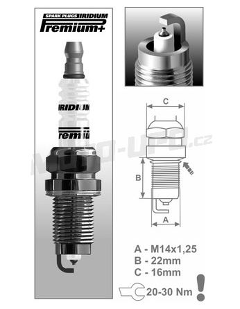 Zapalovací svíčka P1 řada Premium Iridium+, BRISK - Česká Republika