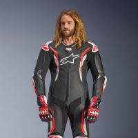 Jednodílná kombinéza GP TECH V5, ALPINESTARS (černá/bílá/červená fluo) 2027 (6)