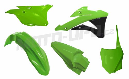 Sada plastů KAWASAKI, RTECH (zelená-černá, 5 dílů)