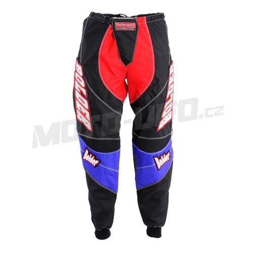 BOLDER kalhoty 35 motocross - červená/modrá/černá