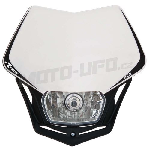 UNI přední maska včetně světla V-Face, RTECH (bílo-černá)