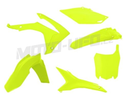 Sada plastů Honda, RTECH (neon žlutá, 6 dílů, vč. krytů vzduch filtru)