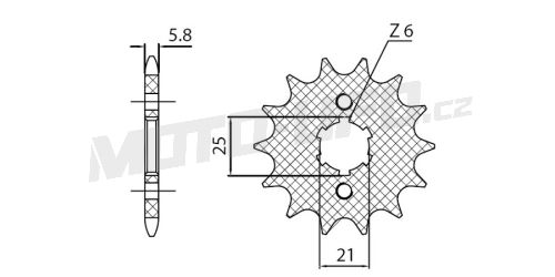 Řetězové kolečko pro sekundární řetězy typu 520, SUNSTAR (13 zubů)