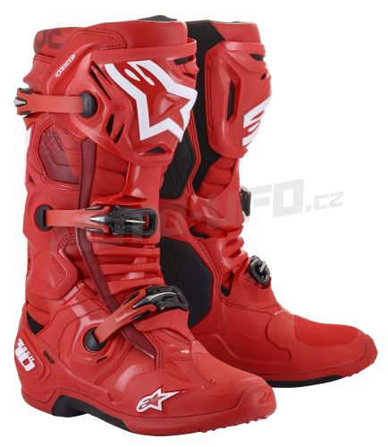 Boty TECH 10, ALPINESTARS (červená) 2025