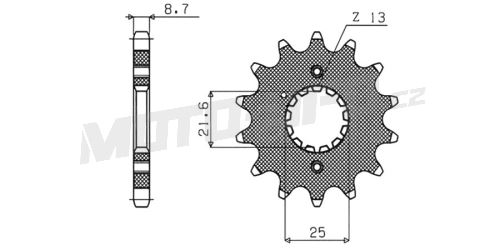 Řetězové kolečko pro sekundární řetězy typu 530, BRAKING (17 zubů)