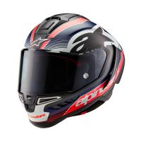Přilba SUPERTECH R10 TEAM, ALPINESTARS (matný karbon/červená fluo/modrá/bílá) 2026