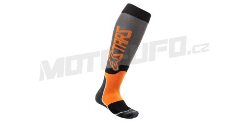 Ponožky MX PLUS-2, ALPINESTARS (šedá/oranžová fluo)