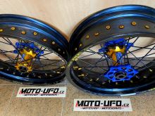 EXCEL G2 ProSeries zakázková supermoto kola KTM/HUSQVARNA/GASGAS černá/zlatá/modrá - sada (2)