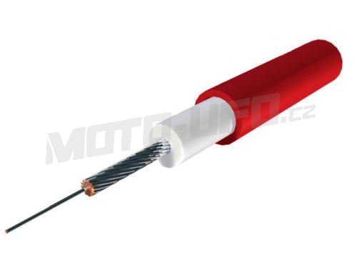 Zapalovací kabel 7 mm silikonový s měděným drátem, TESLA (červený) - UVEDENÁ CENA JE ZA 1 M