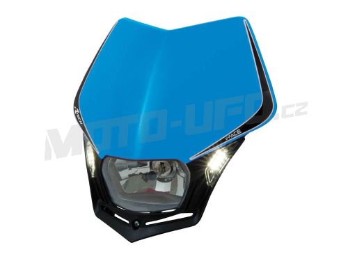 UNI přední maska včetně světla V-FACE, RTECH (TM modro-černá)