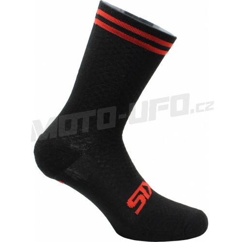 SIXS Merinos ponožky černá/červená