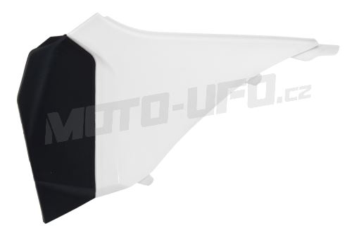 Boční kryt vzduchového filtru levý KTM, RTECH (bílo-černý)