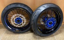 EXCEL G2 ProSeries zakázková supermoto kola SHERCO černá/modrá - sada (6)