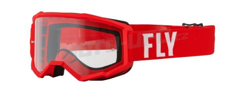 Brýle FOCUS, FLY RACING - USA, (bílá/červená, plexi čiré)