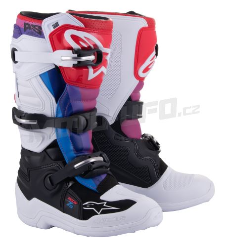 Boty TECH 7 S, ALPINESTARS, dětské (bílá/černá/červená/modrá/fialová) 2025