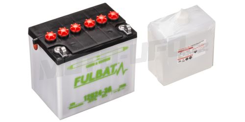 Baterie 12V, 12N24-3A, 24Ah, 240A, pravá, konvenční, 184x124x175, FULBAT (vč. balení elektrolytu)