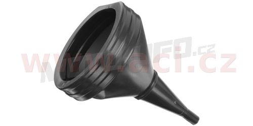 Plastový trychtýř na PHM rovný se sítkem, černý plast, průměr 21 cm