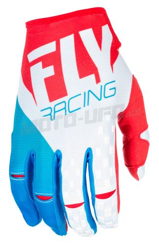 Rukavice KINETIC, FLY RACING - USA (červená/bílá/modrá)