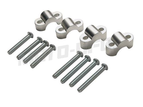 Sada na zvýšení řídítek + 10 mm (průměr 22 mm) vč. šroubů, RTECH (stříbrná)