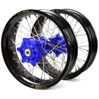 HAAN WHEELS supermoto kola s cush drive KTM 690/HUSQVARNA 701/GASGAS 700 17x3,50, 17x5,00, černá/modrá - sada HAAN WHEELS supermoto kola s cush drive KTM 690/HUSQVARNA 701/GASGAS 700 17x3,50, 17x5,00, černá/modrá - sada