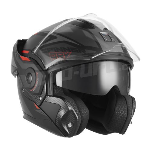 Přilba SPINNER ARK, NOX PREMIUM (černá matná, červená) 2026